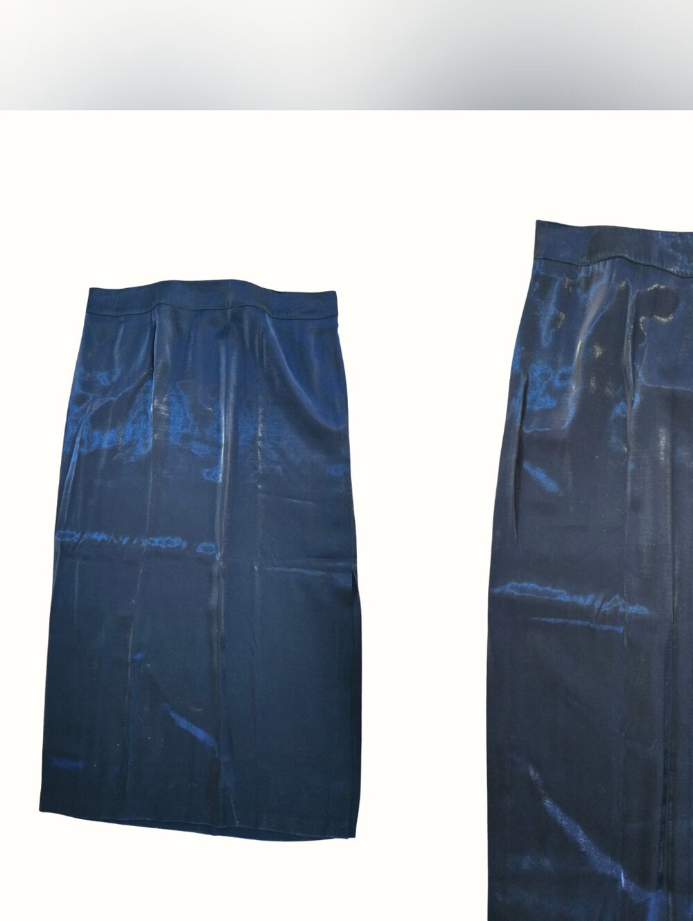 Satin Pencil Skirt in Deep Navy - Women